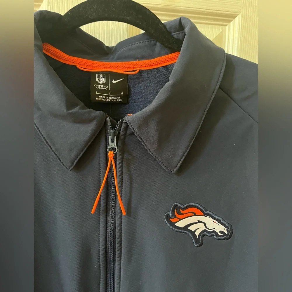 Nike Denver Broncos On Field Jacket Navy Blue and orange men’s large - Picture 6 of 9
